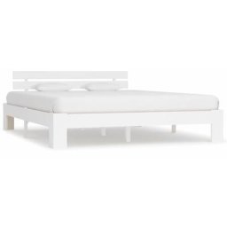 Cadre de lit Blanc Bois de pin massif 160 x 200 cm vidaXL - White