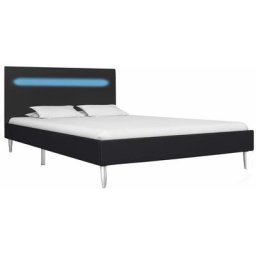 Cadre de lit avec led Noir Tissu 120 x 200 cm Vidaxl Black