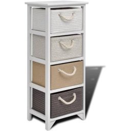Vidaxl - Armoire de rangement 4 tiroirs Bois Blanc