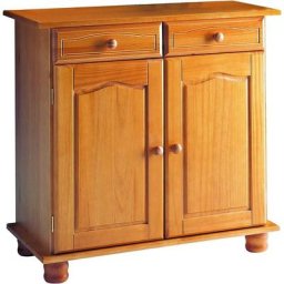Buffet 2 portes, pin massif , couleur miel, mesure 86x88x44 cm (hauteur-largeur-profondeur)