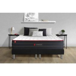 Ensemble matelas sommier Boost 180 x 200 cm - Couleur : Noir - Noir