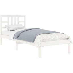 Cadre de lit Blanc Bois massif 100x200 cm Vidaxl White