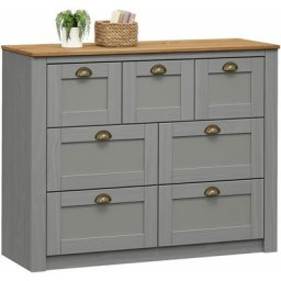 Commode bolton buffet meuble de rangement avec 3 petits et 4 grands tiroirs, style classique, en