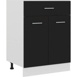 Armoire de plancher à tiroir Noir 60x46x81,5 cm Aggloméré Vidaxl Noir