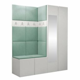 Ensemble entrée Hartford 278, Manila 11, 186x158x46cm, Miroir, Blanc, Stratifié, Tapisserie, Mural,