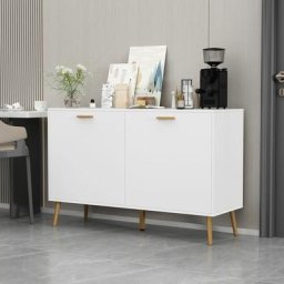 Buffet commode avec 2 portes 4 grilles armoire blanc Longueur 118cm xlargeur 40 cm x hauteur 78cm ,