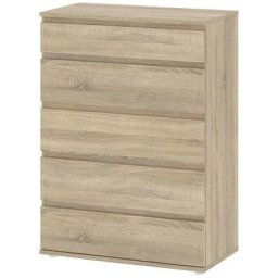 Nora Commode b 5 tiroirs. Finition chêne.