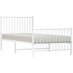 Vidaxl - Cadre de lit métal avec tête de lit/pied de lit blanc 90x190 cm White