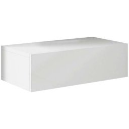 Lot de 2 Tables de chevet Table de Nuit 1 tiroir 46x15x34cm Blanc finition brillante Modèle Europa