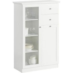 FSB32-W Buffet Commode Armoire de Rangement Dressoir Bahut avec 2 Portes, 2 Tiroirs, Meuble de