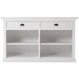 Halifax Buffet avec 2 tablettes de rangement et 2 tiroirs, blanc.