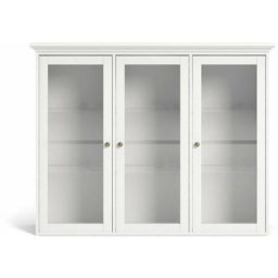 Ebuy24 - Venedig Armoire murale avec 3 portes en verre, largeur 144 cm, hauteur 112,5 cm, blanc.