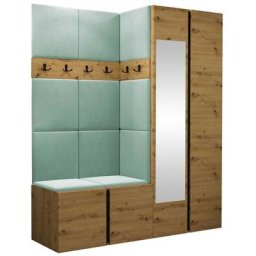 Ensemble entrée Hartford 278, Manila 11, 186x158x46cm, Miroir, Chêne artisanal, Stratifié,