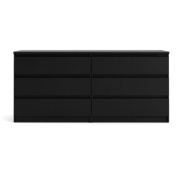 Nada Commode large avec 6 tiroirs, noir mat.