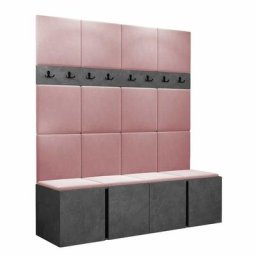 Ensemble entrée Hartford 268, Manila 09, 186x168x46cm, Noir, Béton, Stratifié, Tapisserie, Mural,