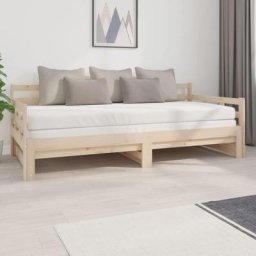 Maisonchic - Lit adulte Contemporain | Lit coulissant Bois de pin solide 2x(90x200) cm 11244 - Brun