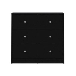 Maria Commode à 3 tiroirs, noir. - Noir