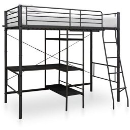 Lit superposé avec cadre de table Noir Métal 90x200 cm Vidaxl Noir