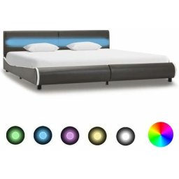 Cadre de lit avec led Anthracite Similicuir 180x200 cm Vidaxl Anthracite