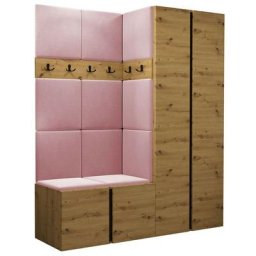 Ensemble entrée Hartford 266, Chêne artisanal, 186x158x46cm, Chêne artisanal, Tapisserie,