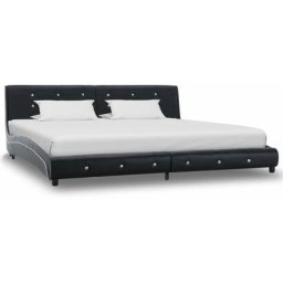 Cadre de lit Noir Similicuir 180 x 200 cm Vidaxl Black