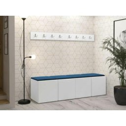 Mobilier1 - Ensemble entrée Hartford 276, Manila 26, 168x46cm, Blanc, Tapisserie, Stratifié, Mural,