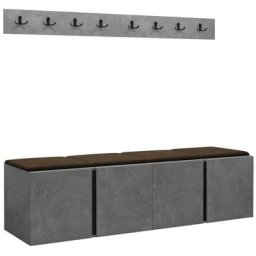 Mobilier1 - Ensemble entrée Hartford 276, Manila 04, 168x46cm, Marron, Béton, Stratifié,