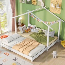 Lit cabane 90 /180 x 190cm - Lit d'enfant en bois lit simple/double lit coulissant Lit d'enfant