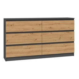 Aster - Commode large chambre salon bureau - 6 tiroirs - 138x40x77cm - 6 tiroirs - Style scandinave