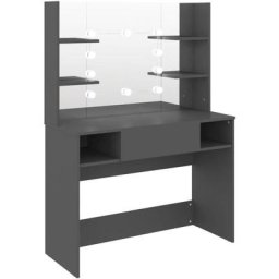 Table de maquillage avec éclairage led 100x40x135 cm mdf Gris Vidaxl Gris