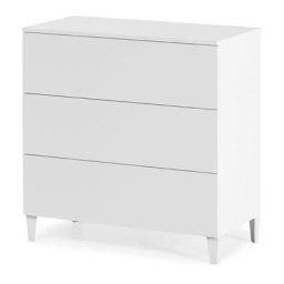 Commode à 3 tiroirs blanc brillant chambre double ou simple 80x80x40 cm