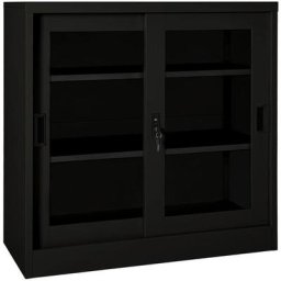 Armoire à portes coulissantes Noir 90x40x90 cm Acier Vidaxl Noir