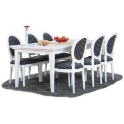 Venedig Ensemble de salle à manger 95x180/276, 2 tablettes de rangement blanches inclues avec 6