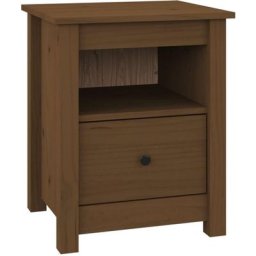 Table de chevet Marron miel 40x35x49 cm Bois de pin massif Vidaxl marron miel