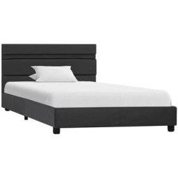 Cadre de lit avec led Gris Similicuir 90 x 200 cm Vidaxl Gris