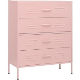 Vidaxl - Commode Rose 80x35x101,5 cm Acier Pink