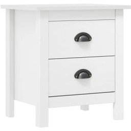 Table de chevet Hill Blanc 46x35x49,5 cm Bois de pin solide Vidaxl White