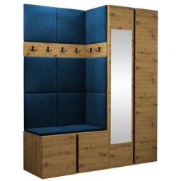 Ensemble entrée Hartford 278, Manila 26, 186x158x46cm, Miroir, Chêne artisanal, Stratifié,