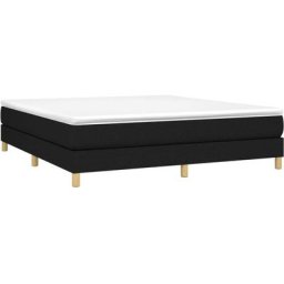 Sommier à ressorts de lit Noir 180x200 cm Tissu Vidaxl Black