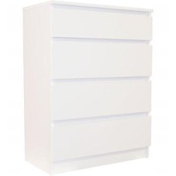 Cleo - Commode de chambre 4 tiroirs - Dimensions 60x35x95 cm - Meuble de rangement Blanc - Blanc
