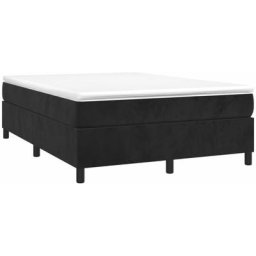 Sommier à ressorts de lit Noir 140x190 cm Velours Vidaxl Black