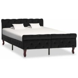 Cadre de lit Noir Velours 120 x 200 cm Vidaxl Black