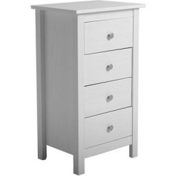 Vs Venta-stock - Chiffonnier Betty Blanc 4 tiroirs en pin massif - blanc