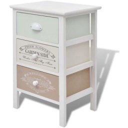 Vidaxl - Armoire de rangement en style français 3 tiroirs Bois n/a