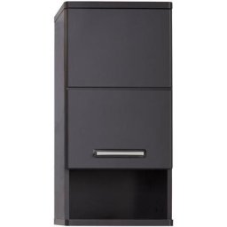 Monte Armoire murale de rangement pour salle de bain, 1 porte, 1 compartiment ouvert, gris, gris