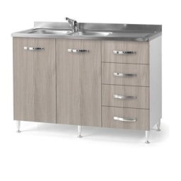 Vier De Cuisine En Orme 2 Portes Avec Tiroirs Droit Cm 120x50xH 85