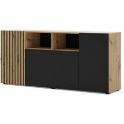 Meuble tv como 'buffet salon auris 180x42x82cm chêne noir mat