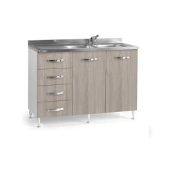 Vier De Cuisine En Orme 2 Portes Avec Tiroirs à Gauche Cm 120x50xH 85