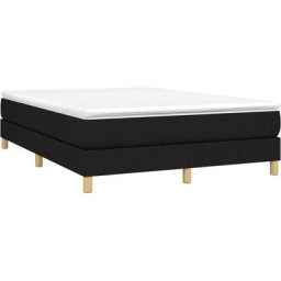 Sommier à ressorts de lit Noir 140x200 cm Tissu vidaXL - Black