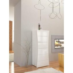Dmora - Commode à 6 tiroirs, Made in Italy, Design ondulé moderne, Hebdomadaire pour chambre à